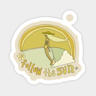 follow the sun // retro surf art by surfy birdy Sticker